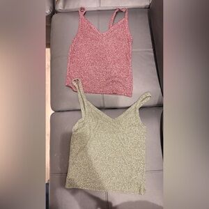 American Eagle Outfitters Green and Pink Camisoles Soft & Sexy Size M